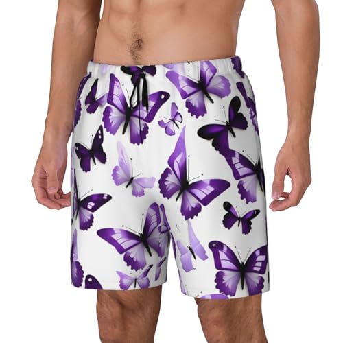 Short de bain homme doublure compression papillon blanc
