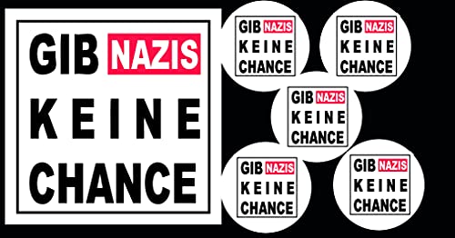 Racker-n-Roll GIB Nazis Keine Chance - Juego de 5 pegatinas y 5 botones Cover