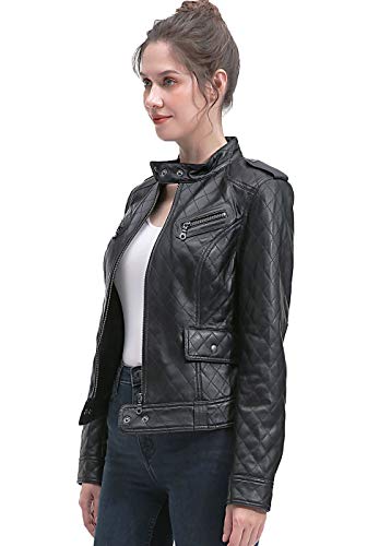 Bgsd Women Quilted New Zealand Lambskin Leather Jacket Black Plus Size 0X Petite Xx-Large Petite #TOP2