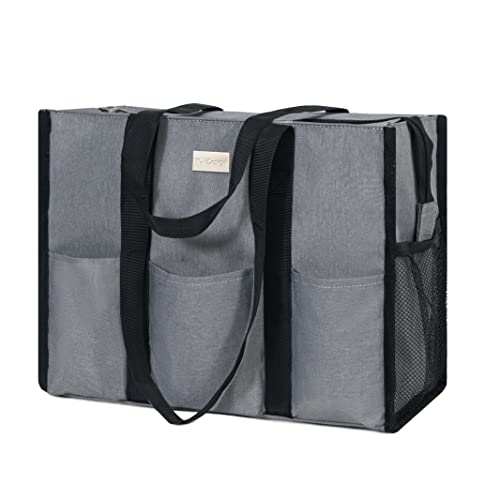 Image of TOPDesign Utility Water Resistant Tote Bag with 13 Pockets, Top Zipper Closure & Thick Bottom Support, for Working Women