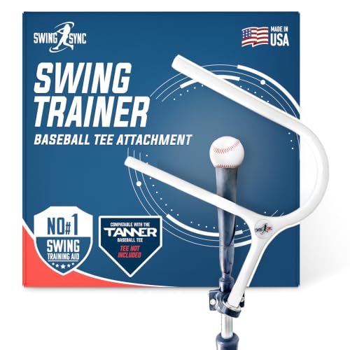 Swing Sync Baseball Swing Trainer for Kids & Adults | USA Made with 1 Year Warranty | Upgrade Your Baseball Training Equipment with the Baseball Tee Attachment Baseball Hitting Trainer