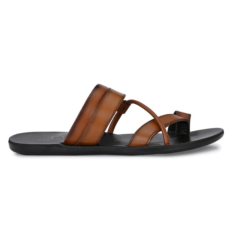Image of Men's Original Leather Slippers | Thong Slippers For Men | Stylish & Trendy | Double Toned | Durable | Casual