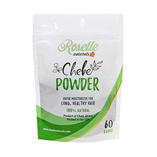 Roselle Naturals Chebe Powder for Hair Growth Imported from Chad Africa 60g - African Chebe Hair Powder Organic Hair Treatment Mask Deep Moisturizing Hair Growth