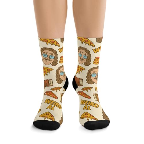 NeuroD Is Me Recycled Poly Socks - Weird Al Yankovic Parody Music Pizza Fan Novelty Accessory