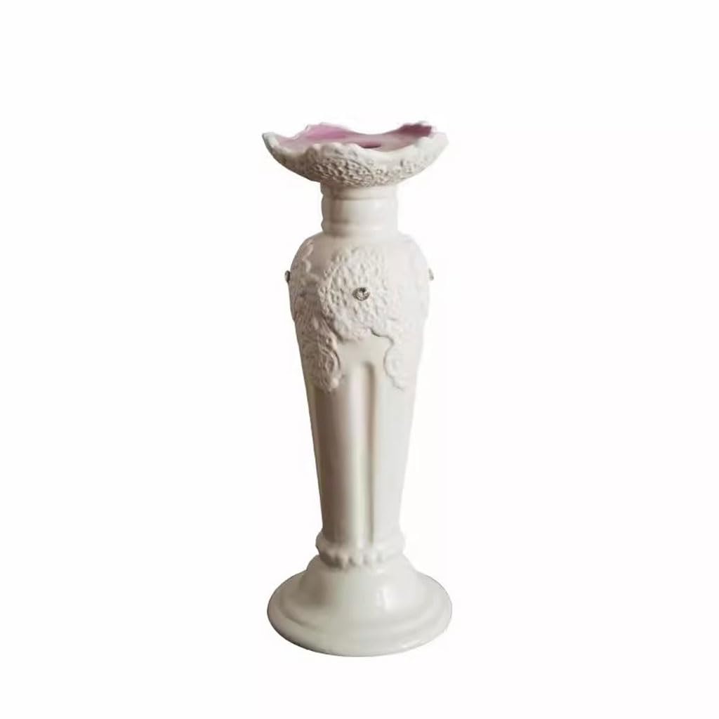 Candlesticks Holders Retro Relief Three-dimensional Pattern Ceramic Tall Candlestick Baroque Column Entrance Decoration Candle Holders for Candlesticks