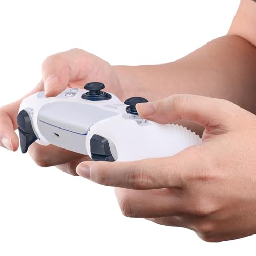 ECHZOVE Capa para controle PS5, capa transparente de silicone antiderrapante para controle PS5