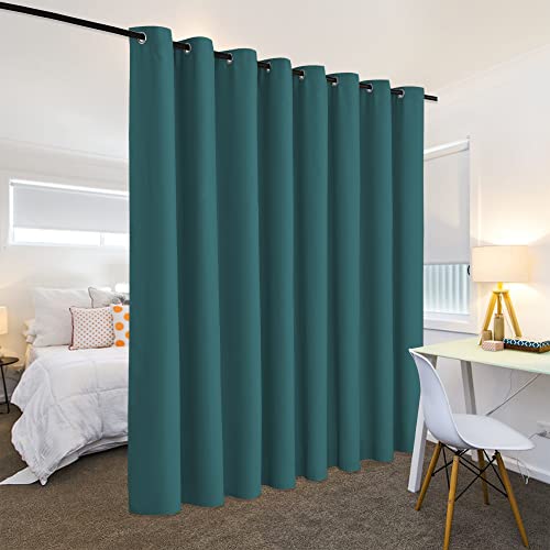 Image of RYB HOME Room Divider Curtains Thermal Insulated Noise Reduce Extra Wide Privacy Panels for Kids Bedroom Nursery Laundry Room Partitions, Wide 180 inches x Long 96 inches, Teal, 1 Panel