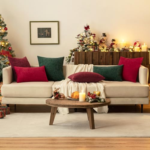 MIULEE Pack of 2 Green Throw Pillow Covers 18x18 Inch Soft Chenille Pillow Covers for Sofa Living Room Couch Solid Dyed Cases by MIULEE - Image 8