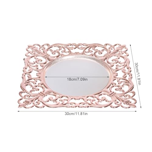 Platos cuadrados reutilizables rosa dorado 6 unidades miniatura 2