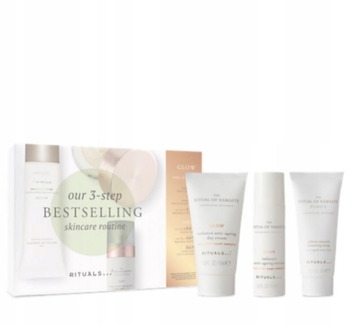 Rituals ritual of namaste 3 step bestselling cleansing foam anti ageing serumm anti-ageing day cream travel set Gift Box