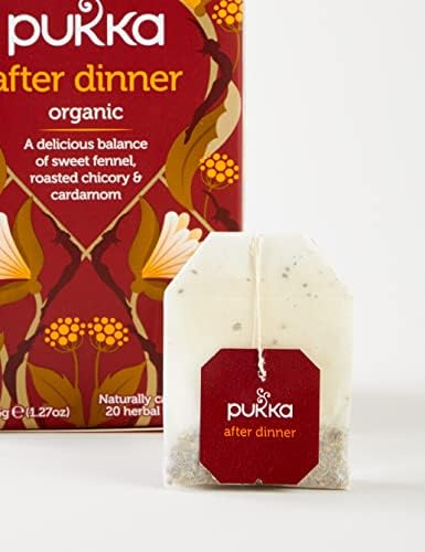Pukka Herbs | After Dinner Organic Herbal Tea | Fennel, Chicory, Cardamom and Licorice | Perfect For After Meals | 4 packs | 80 Sachets