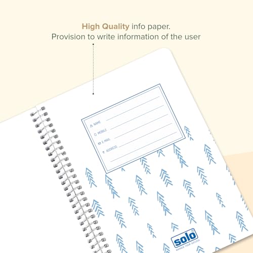 Image of SOLO Premium Spiral Notebook - Pack of 8 | A5 Size (14.8 x 21 cm) | 80 Ruled Pages | Attractive Full UV Cover | Durable & Lightweight | Ideal for College Students, School & Professionals