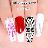 AIMEILI Zestaw żelowych konturówek do paznokci, 8 ml, 6 kolorów, srebrny, złoty, czarny, biały, czerwony, różowy, UV LED, soak off, francuski manicure, zestaw do krętlików, cienkiego lakieru do