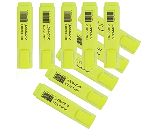 Q-Connect Yellow Highlighter Pen (Pack of 10)