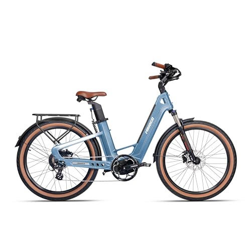 mihogo Air Bicicleta Eléctrica, Carbon E-Bike, con Doble Batería 48V (9.6 * 2) Ah, 85 NM, Autonomía 206 km, Navegación Bluetooth, Fat Bike Ideal para Ciudad y Off-Road – para Hombre y Mujer