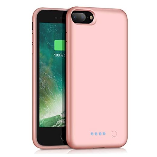 Battery Case for iPhone 7 Plus/ 8 Plus, 8500mAh Portable Battery Smart Battery Case for iPhone 7 Plus/ 8 Plus Portable Charging External Charger Cover 5.5 inch Charging Case - Rose Gold