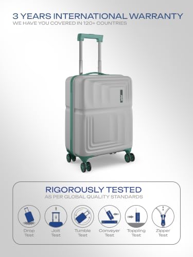 Image of Safari Roma Hard Luggage Trolley Bag with 8 Wheels Set of Cabin, Medium and Large Size Suitcases - Fog Grey