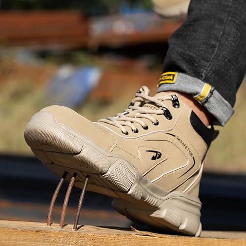 Image of WOWSTICK Lightweight Work Safety Shoes Steel Toe Industry Construction Slip Resistant Sneakers