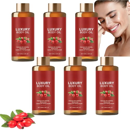 Glow Remedy Oil Reafirmante, Reafirmante & Profundo Aceite corporal hidratante con coco, rosa mosqueta y vitamina E, aceite de masaje ligero no graso para mujeres después de la ducha (6 unidades)