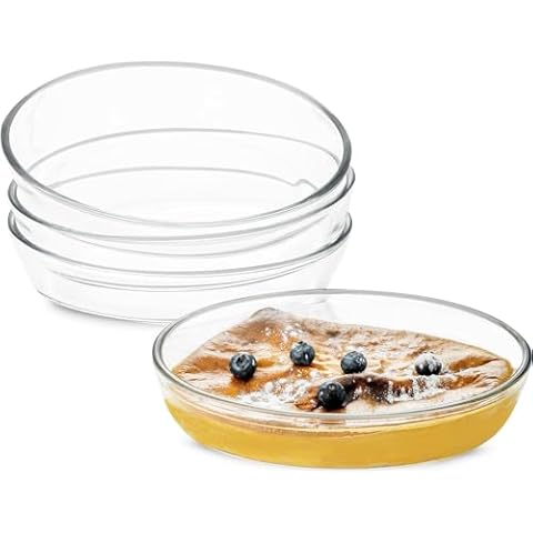 0.7 Liter Mini Glass Baking Dish for Oven, 8 x 5.4 inch, Small Glass Casserole Dishes, Single Serving Glass Pan for Cooking, Individual Portion Baking Pan, Glass Oven Bakeware For kitchen, 4 Pack Cover