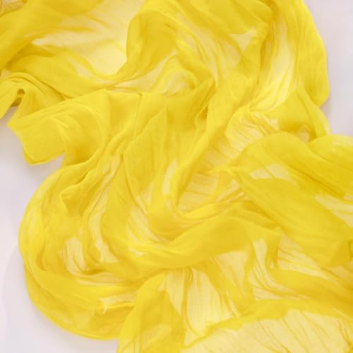 Image of MLMC Yellow Table Runner 10ft Rustic Summer Cheesecloth Table Runner Gauze Cheese Cloth Centerpiece Decororations 35x120 Inches for Wedding Baby Shower Outdoor Picninc Decor