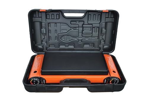 Campy Pro 2-Burner Butane Camping Stove - Portable Camping Grill with Carrying Case for BBQ, Picnic, RV and Outdoor Cooking