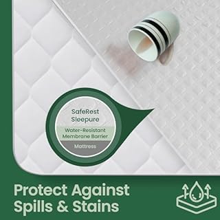 SafeRest Waterproof Queen Size Mattress Protector - Viscose Derived from Bamboo - Fitted with Stretchable Pockets - Machine Washable Viscose Blend Mattress Cover for Bed