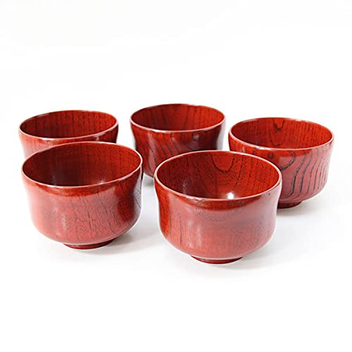 Amazon.co.jp: 汁椀 ひさご 朱塗り 5客 5個 和食器 木製 お椀 漆器