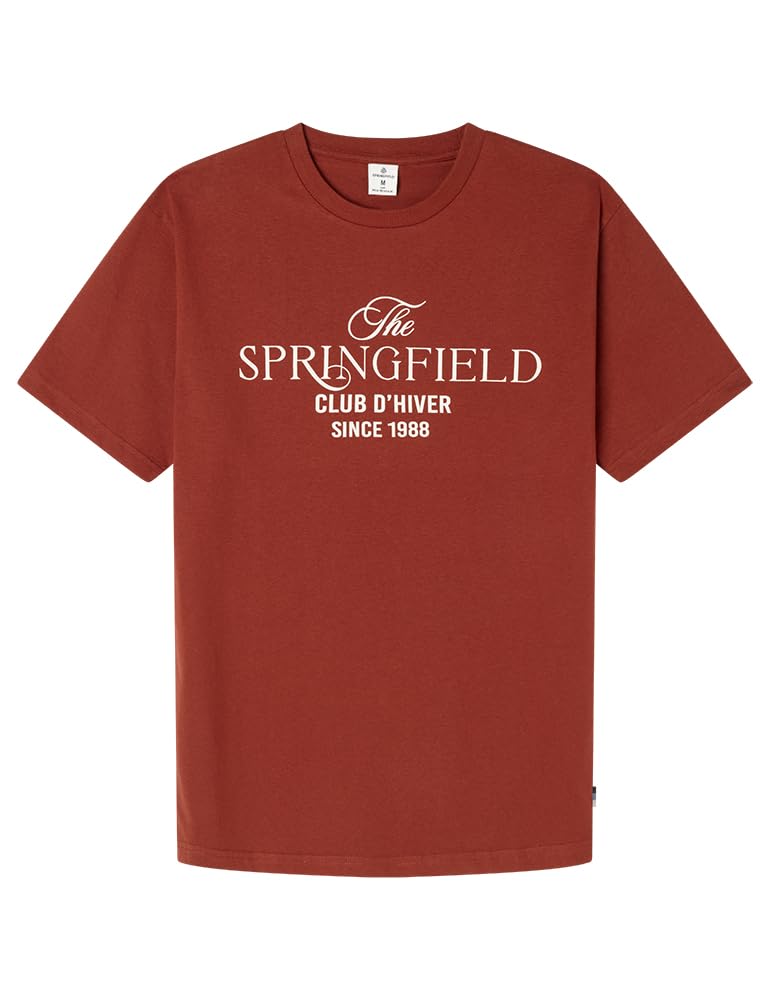 SPRINGFIELD Men's T-Shirt, Terracotta, M, Terracotta, M
