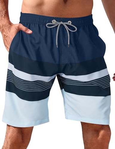 Image of BOJIN Mens Swim Trunks 9 inch Quick Dry Stretch Swim Shorts Mesh Lining Bathing Suits Swimwear Beach Shorts with Pockets