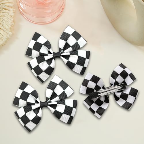 6 Piezas Moños a Cuadros, Clip de Cabello Bandera miniatura 4