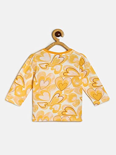 Image of miniklub Girls Orange & Grey Print Organic Cotton Top
