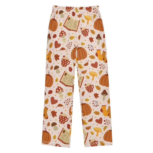 Boys' Pants Autumn Pumpkin with Plant Long Bottoms Jogger Pants Elastic Waist Trousers with Pockets S-XL