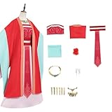 AwwwCos Cosplay Costume Chinese Hanfu Red Dress Accessories Outfits Halloween Carnival Party M