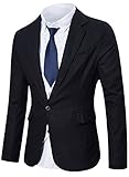 Lende Men's Fashion Lightweight Cotton and Lined One-Button Suit Blazer