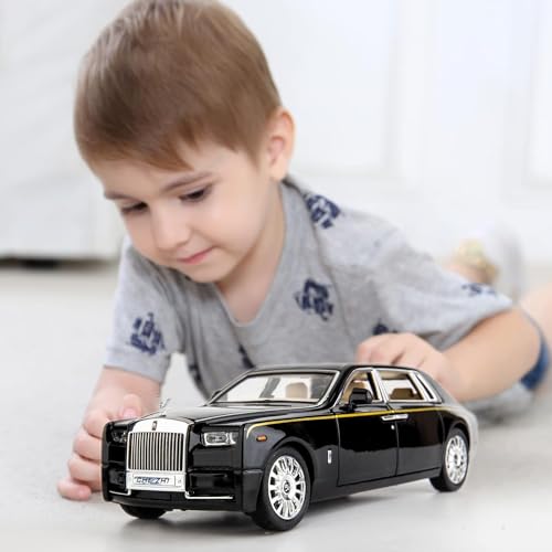 Image of VARIYA ENTERPRISE Exclusive Alloy Metal Pull Back Die-Cast Car Diecast Metal Pullback Toy Car with Openable 6 Doors,Light Music Boys Gifts Toys (1:24 Rolls Royce Phantom)