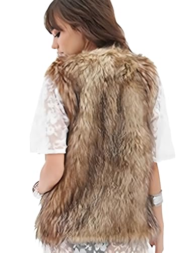 Tanming Women's Fashion Autumn and Winter Warm Short Faux Fur Vests2