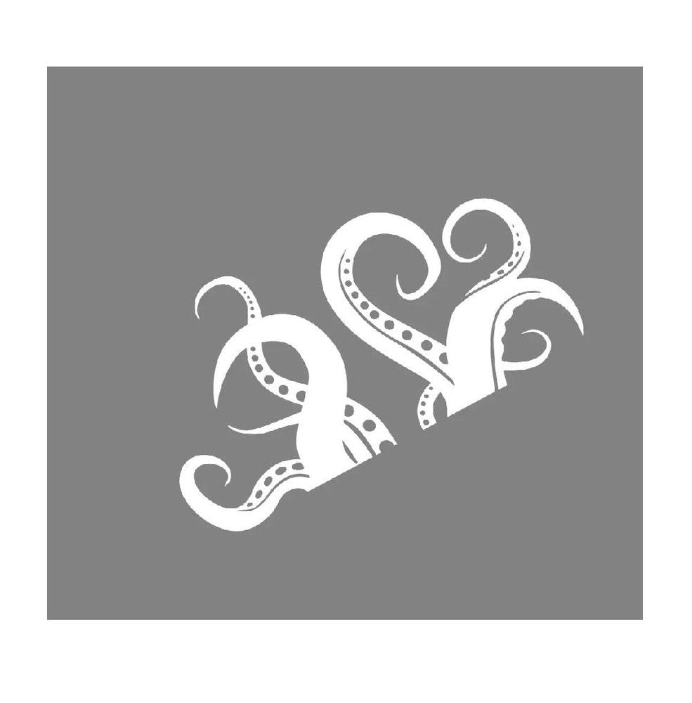 Dabhuoc Glossy White Car Hood Sticker Artistic Octopus Tentacles Marine Animals Vinyl Decal Personalized Car Body(,53X30cm)