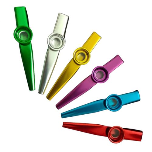 Metal Kazoo Musical Instruments for Adults Beginners - Aluminum Alloy Instrument for Guitar Piano Ukulele Accompaniment Ideal Music Lover Gift Set(Color 6 PCS)