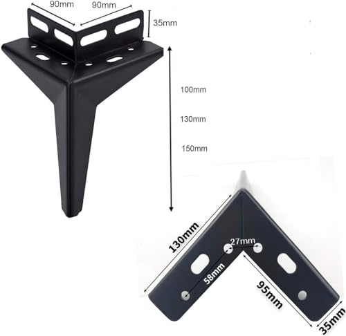 Mobili gambe, tavolo gambe Gambe di ricambio for mobili Confezione da 4 piedini for divani triangolari, piedini for armadietti, gambe for mobili in metallo, gambe for tavoli, piedini for mobili TV, pi
