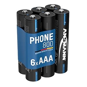 ANSMANN AAA 800mAh telefoonbatterij 6 NiMH 1 2V - DECT Micro AAA batterijen oplaadbaar met lage zelfontlading ideaal voor draadloze telefoons en babyfoons