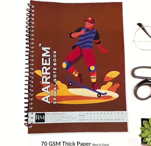 Image of Spiral Notebook | 200 Pages | A4 Size | Unuled Pages | Beautiful Covers with Motivational Quotes | Pack of 5 | School College Student Notemaking Notebook | 70 GSM Thick Paper