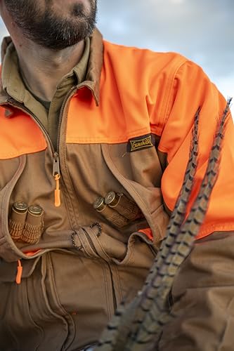 Gamehide Brush Breaker Upland Pheasant Hunting Cotton Canvas Jacket With Game Bag (Medium, Marsh Brown/Orange)