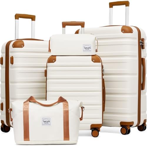 TAKUMI Luggage Sets 5 Piece Lightweight Carry On luggage with Duf...