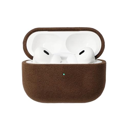 ALTRAALMA�� Alcantara �X�G�[�h�P�[�X for AirPods Pro 2�A�����X�G�[�h�J�o�[�A�n���h���C�h�̃t�����b�v�A �S�ʕی� �ϏՌ��i�u���E���j