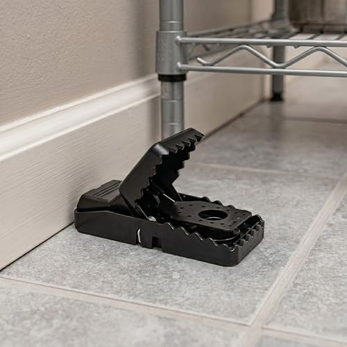 Restaurantware-Pest Tek 4.4 x 1.9 x 2.2 Inch T-Rex Traps, 6 Durable Commercial Mice Traps - Interlocking Teeth, Sensitive Trigger Pedal, Black ABS Mouse Trap, With Bait Cup, Reusable by Restaurantware - Image 4