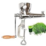 Manuelle Entsafter Weizengras Saftpresse Squeezer Obst Gemüse Entsafter 304 Edelstahl für Weizengras und Blattgemüse Edelstahl 3 Filter Ohne Strom