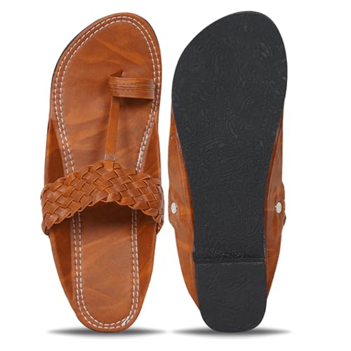 Image of DFR Ethnic Sandals For Boys Men, Comfortable Men's Rajasthani Slipper Chappals