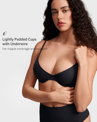 Image of INLYRIC Women's Inbarely Plus Balconette Bra - Lightly Padded Underwire Sexy Tshirt Demi Bras Supportive