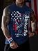 Mainfini Men American Flag Tank Tops Trendy Distressed Tee Military Tshirt Funny Novelty Print 4th of July Fourth 1776 USA Muscle Sleeveless Tanks Blue Eagle L
